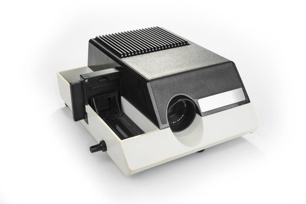 白のヴィンテージスライド写真プロジェクター - 写真・画像