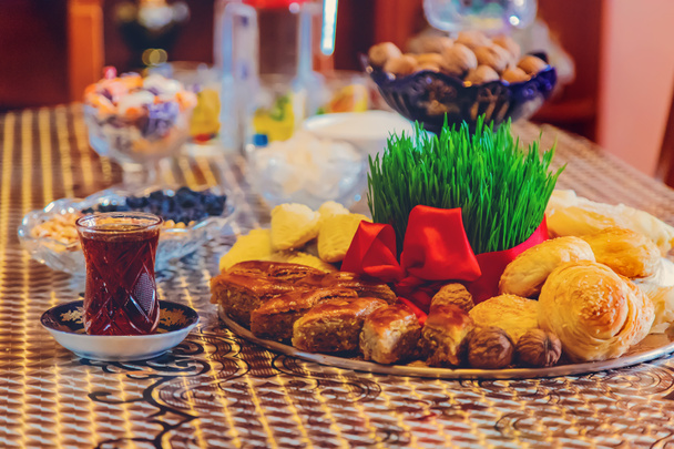 Navruz, an Azerbaijani national holiday. Sweets. Selective focus Food - Photo, Image