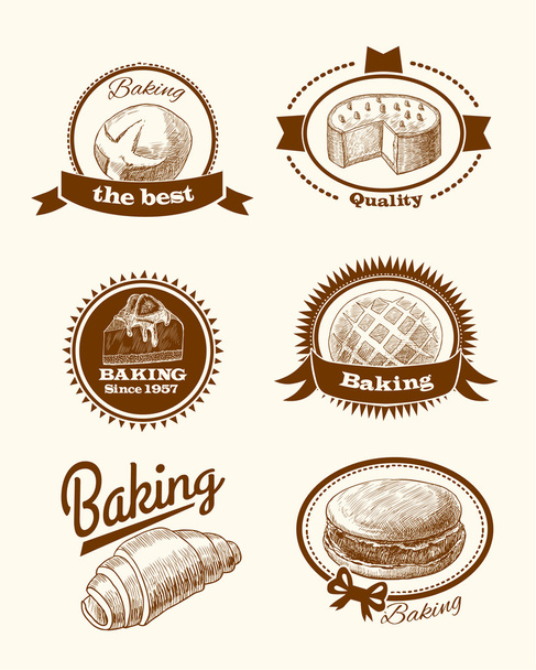 Ετικέτες ζύμη και ψωμί - Διάνυσμα, εικόνα