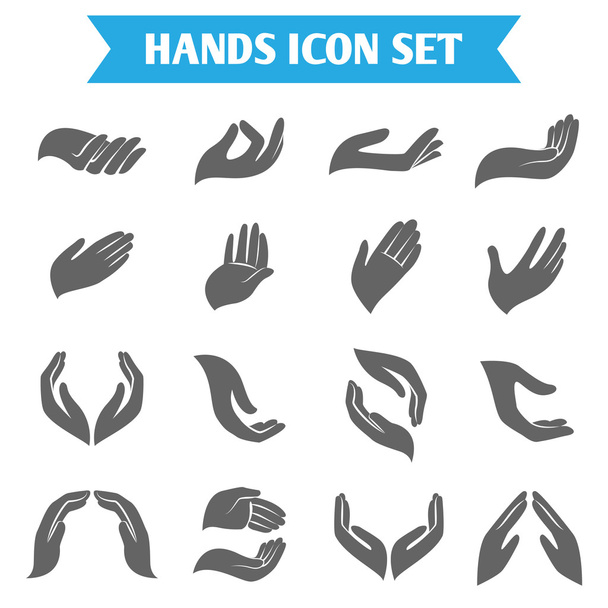 Mão segurar proteger ícones
 - Vetor, Imagem