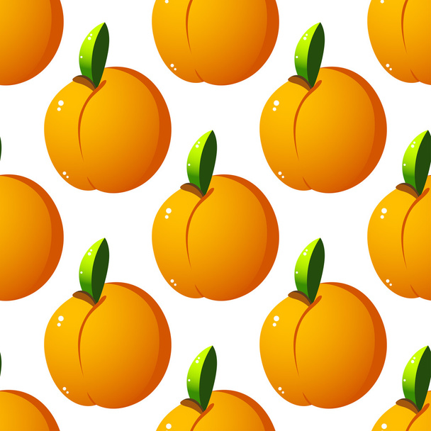 Бесшовный рисунок с абрикосами
 - Вектор,изображение