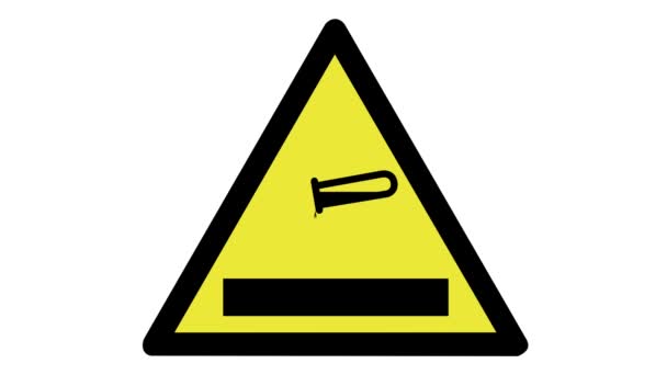 Una versión animada de una señal de advertencia para una sustancia corrosiva - Imágenes, Vídeo