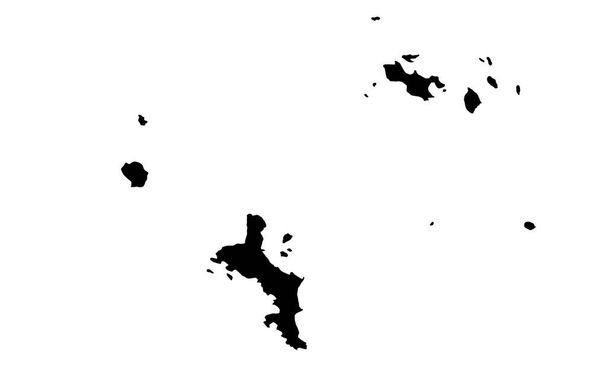 silhueta mapa do país de Seychelles no leste da África - Vetor, Imagem
