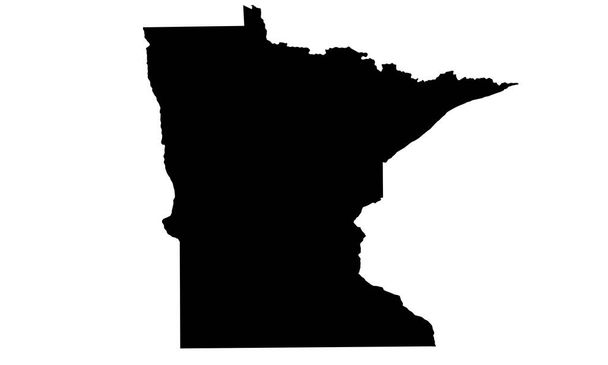 Minnesota state map silhouette in united states - Vector, Image