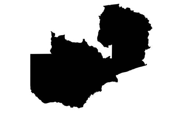 Zambia country map silhouette in east africa - Vector, Image