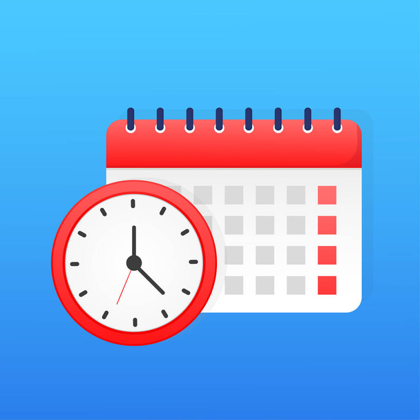 Calendar timer time management, great design for any purposes. Business concept. Schedule icon symbol. Time management. Business organizer. - Vector, Image