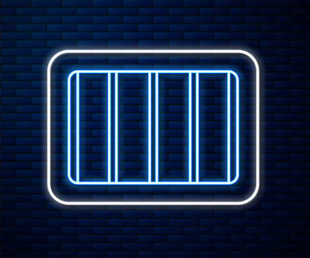 Zářící neonová čára Ikona barevného vodítka palety izolovaná na pozadí cihlové stěny. Modulární síť. Vektor. - Vektor, obrázek