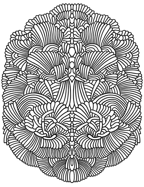 Illustration abstraite en noir et blanc - mosaïque symétrique fantaisie - Photo, image