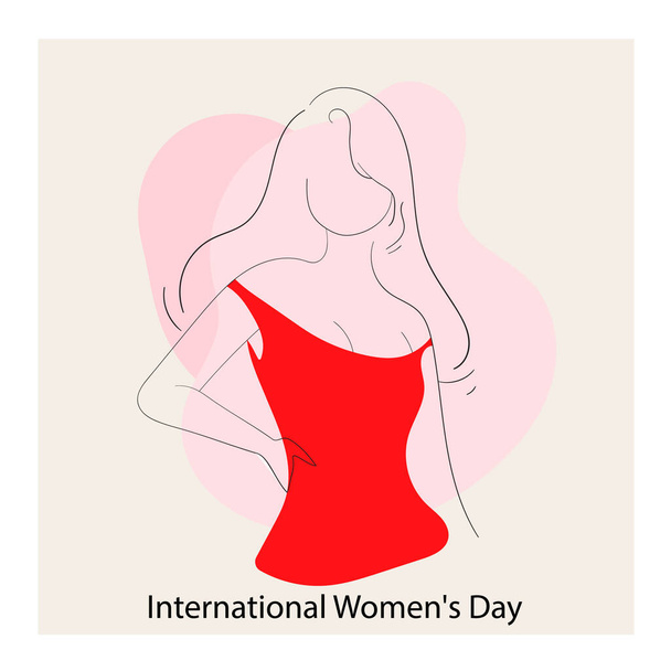 Beautiful young woman model face portrait vector drawing sketch, International Women's Day Concrpt - Vector illustrate - Photo, Image