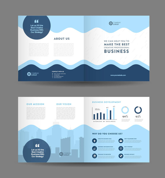 Diseño de folletos de negocios corporativos y plantilla de diseño de folletos de marketing de la empresa - Vector, imagen
