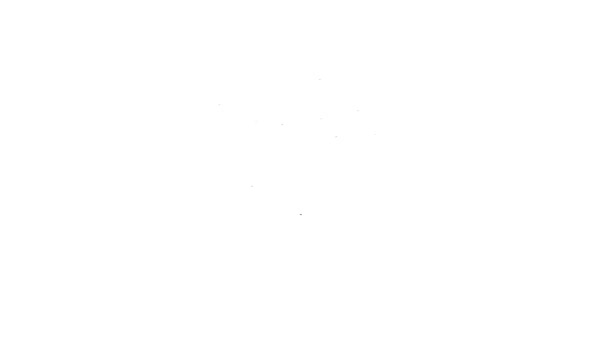 Línea negra Bolos y bola icono aislado sobre fondo blanco. Equipamiento deportivo. Animación gráfica de vídeo 4K - Imágenes, Vídeo