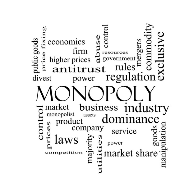 Monopoly Word Cloud Concept in black and white - Photo, Image
