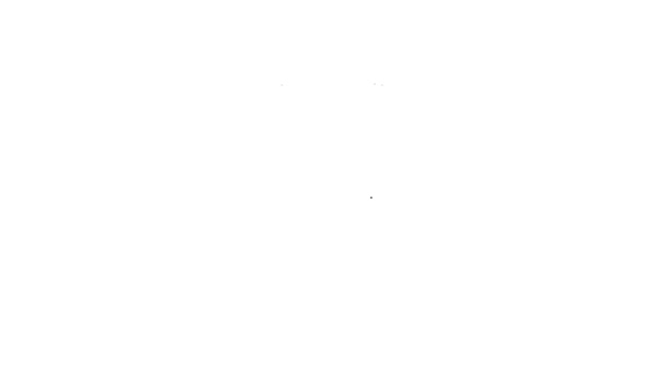 Černá čára Bowling košile ikona izolované na bílém pozadí. Grafická animace pohybu videa 4K - Záběry, video