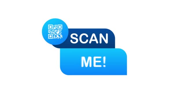 QR-code voor smartphone. Inscriptie scan me met smartphone icoon. Qr-code voor betaling. Bewegingsgrafiek. - Video