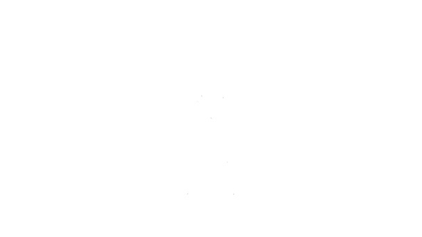Línea negra Icono del palo de golf cruzado aislado sobre fondo blanco. Animación gráfica de vídeo 4K - Imágenes, Vídeo