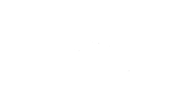 Musta viiva Vuoret kuvake eristetty valkoisella taustalla. Symboli voiton tai menestyksen käsite. 4K Video motion graafinen animaatio - Materiaali, video