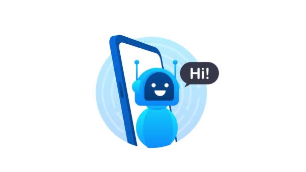 Robot icoon. Bot teken ontwerp. Chatbot symbool concept. Voice support service bot. Online support bot. Bewegingsgrafiek. - Video