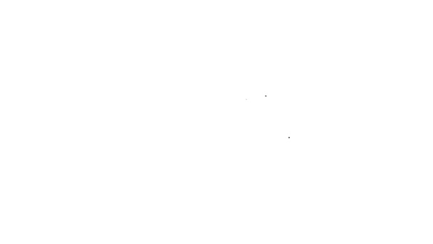 Ligne noire Élément terrestre de l'icône d'alchimie symbole isolé sur fond blanc. Eléments mystiques de base. Animation graphique de mouvement vidéo 4K - Séquence, vidéo
