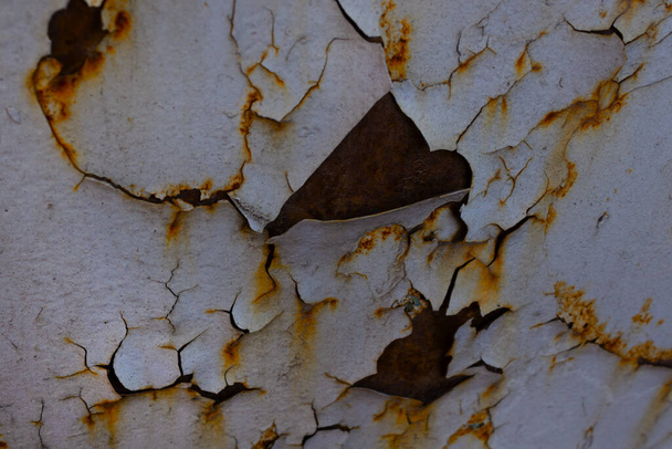 iron sheet, rusts and paint peels off - Photo, Image