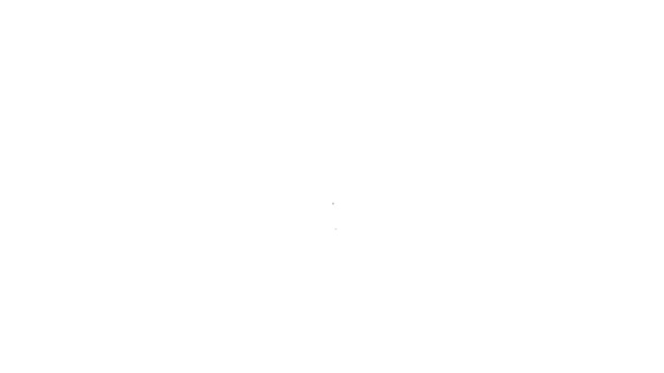 Musta viiva Grilli veitsi kuvake eristetty valkoisella pohjalla. Keittiöveitsen ikoni. Grilliveitsen merkki. Grilli ja grilli työkalu. 4K Video motion graafinen animaatio - Materiaali, video