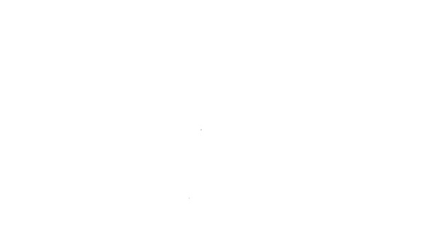 Černá čára Masový vrtulník ikona izolované na bílém pozadí. Kuchyňský nůž na maso. Řeznický nůž. Grafická animace pohybu videa 4K - Záběry, video