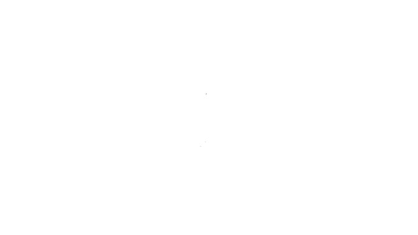 Línea negra Icono de espátula para barbacoa aislado sobre fondo blanco. Icono de espátula de cocina. Signo de espátula de barbacoa. Barbacoa y parrilla. Animación gráfica de vídeo 4K - Imágenes, Vídeo