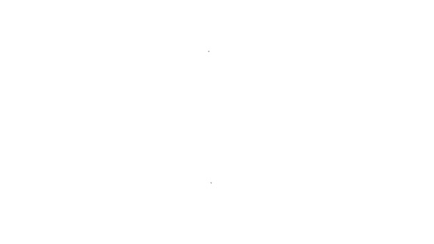 Linea nera icona della striscia di Bacon isolato su sfondo bianco. Animazione grafica 4K Video motion - Filmati, video
