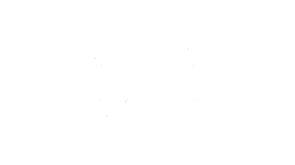 Schwarze Linie Drum Symbol isoliert auf weißem Hintergrund. Musikzeichen. Symbol für Musikinstrumente. 4K Video Motion Grafik Animation - Filmmaterial, Video