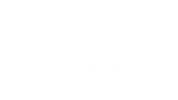 Ligne noire Icône trompette instrument de musique isolé sur fond blanc. Animation graphique de mouvement vidéo 4K - Séquence, vidéo
