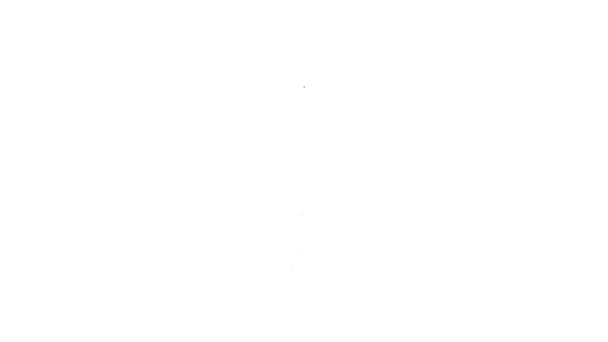 Zwarte lijn Middeleeuws zwaardpictogram geïsoleerd op witte achtergrond. Middeleeuws wapen. 4K Video motion grafische animatie - Video