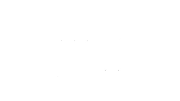 Черная линия Парфенон из Афин, Акрополь, Греция икона изолированы на белом фоне. Греческая национальная достопримечательность. Видеографическая анимация 4K - Кадры, видео