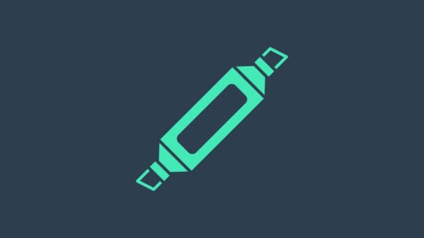 Turquoise Marker pen icon isolated on blue background. 4K Video motion graphic animation - Footage, Video