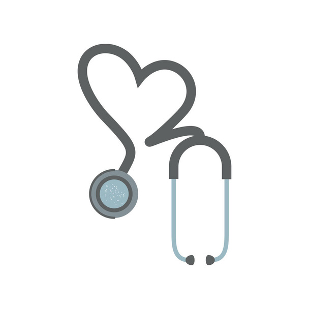 Köszönöm, orvosok és nővérek sztetoszkóp alakú szív - Vektor, kép