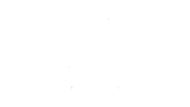 Schwarze Linie Notizbuch-Symbol isoliert auf weißem Hintergrund. Spirale Notizblock-Symbol. Schulheft. Schreibblock. Tagebuch für die Schule. 4K Video Motion Grafik Animation - Filmmaterial, Video