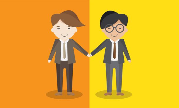 relationship cooperate between business man. shake hand together for company and partnership. - Vector, Image