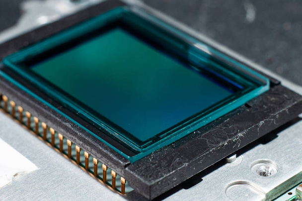 Close-up of the camera matrix under the protective filter glass - Photo, Image