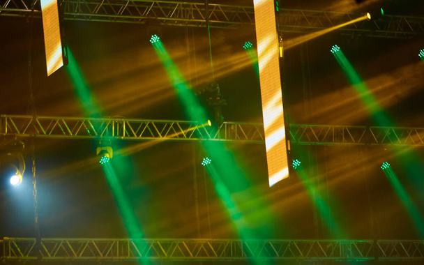 Abstract Colourful green show light in night - Photo, Image