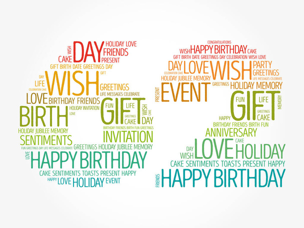 Happy 62nd birthday word cloud, holiday concept background - Photo, Image