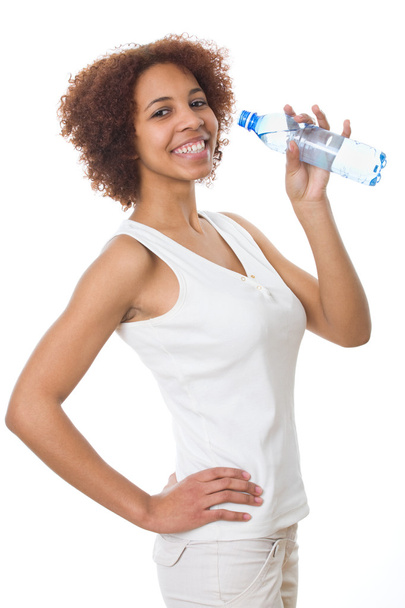 Girl drinking water - Фото, изображение