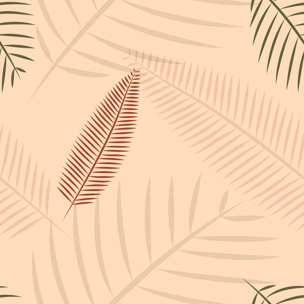 Bezešvé vzory s tropickými listy. Vektorové ilustrační exotické rostliny. Módní design botanické tkaniny. Ilustrace džungle. - Vektor, obrázek