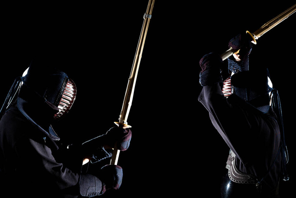 Modern kendo shot on a black background - Photo, Image