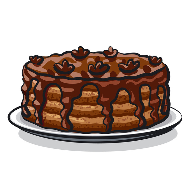 chocolate cake - Vector, Image