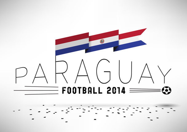 Paraguay Football Design with Flag - Vector, Image