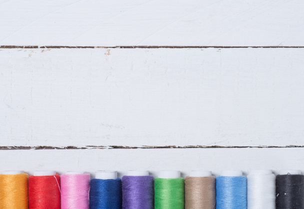 Fios de artesanato de algodão colorido
 - Foto, Imagem