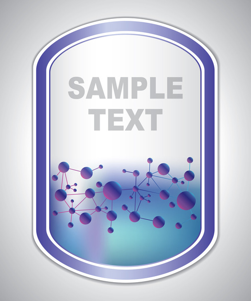 Abstract violet-blue medical laboratory label - Vetor, Imagem