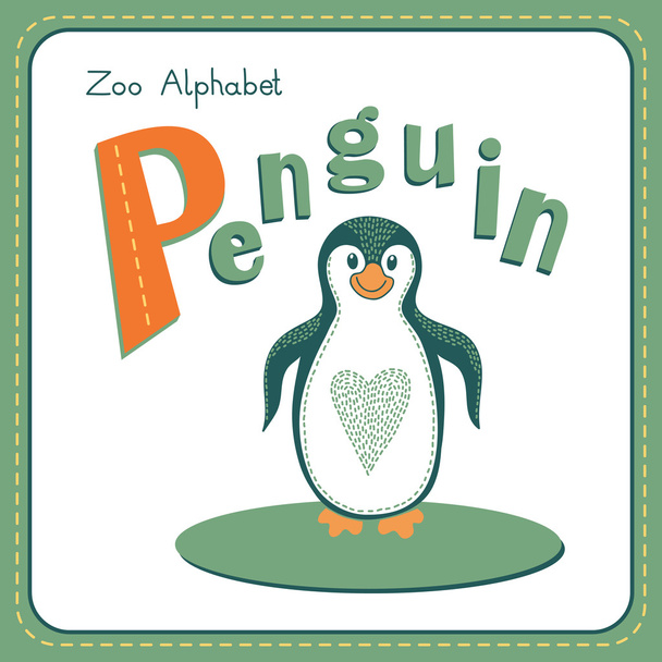p - betű pingvin - Vektor, kép