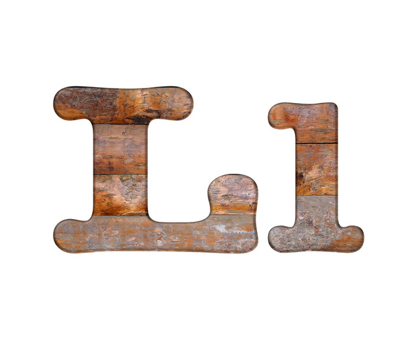 alfabet l houten. - Foto, afbeelding
