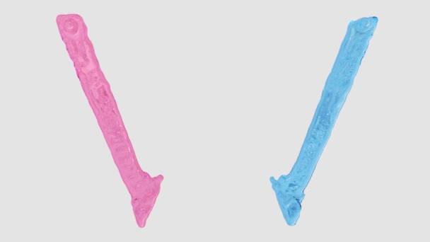 Nestemäiset aakkoset: kirjain W valmistettu vaaleanpunainen ja sininen HD animoitu neste virtaa - Materiaali, video