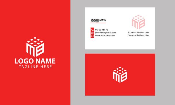 Property and Construction MB Logo design for business corporate sign with Creative Modern Trendy with a minimal business card. Cube MB logo design - Vector, Image