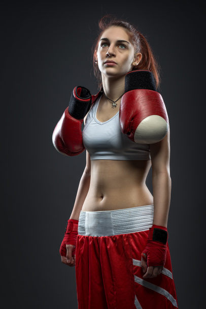 Mulher de boxe
 - Foto, Imagem